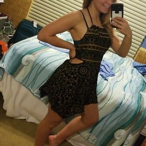 Free People Black & Gold Romper